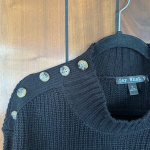 Say What? Black Knit Sweater